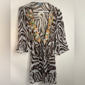 Joolay Zebra Print Swimsuit Cover-Up